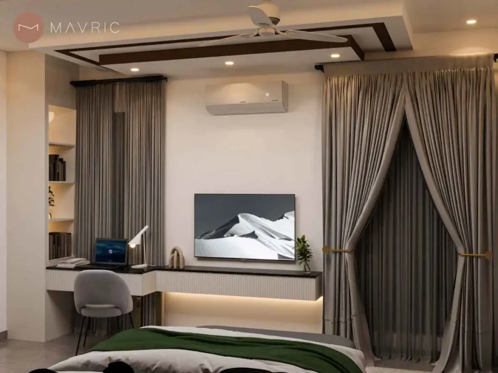 master bedroom with study room in lahore